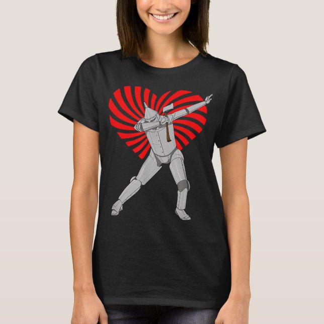 T-shirt Magicien Rétro De Oz Tin Man Swirl Heart Valentine (Devant)
