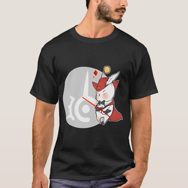 T-SHIRT MAGICIEN ROUGE MOOGLE FFXIV (Devant)