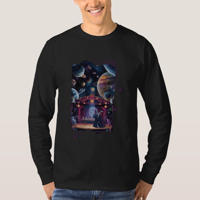 T-shirt Magicien Sur Scène Avec Surreal Alien Wo (Devant)