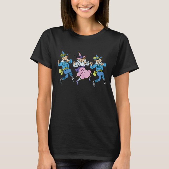 T-shirt Magicien vintage d'Oz, mignonne Munchkins Dansant  (Devant)