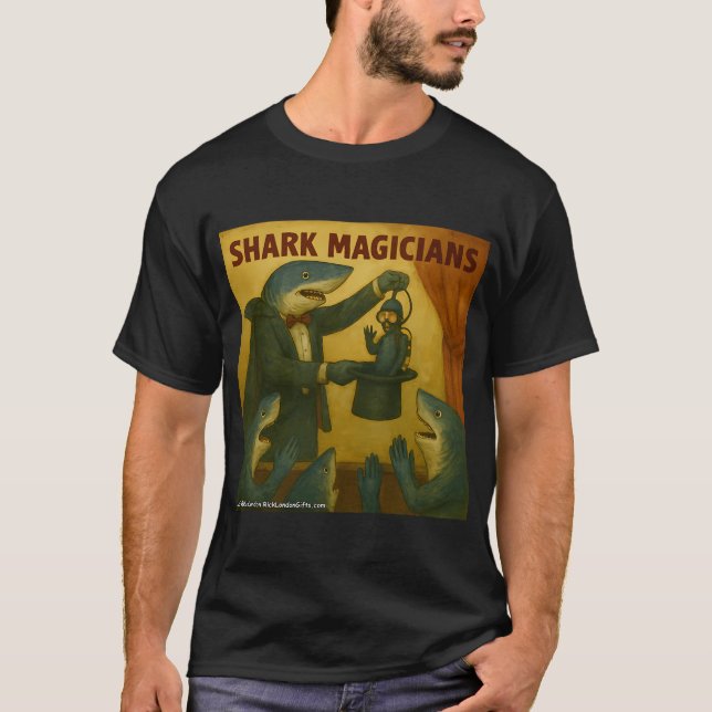 T-shirt Magiciens requins – Tour de fin profond (Devant)