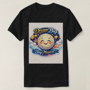 T-shirt Magie céleste vibrante Lune et Étoiles souriantes