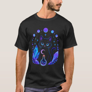 T-shirt Magie de chat noir Sorcellerie Esthétique Hallowee