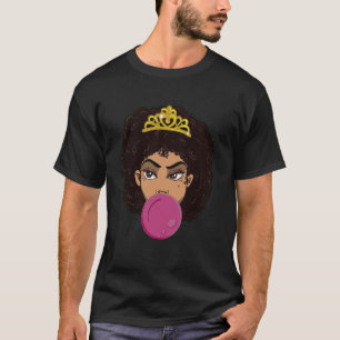 T-shirt Magie de fille noire Bubble-gum Afro Diva Reine a