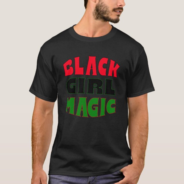 T-shirt Magie de la fille noire (Devant)