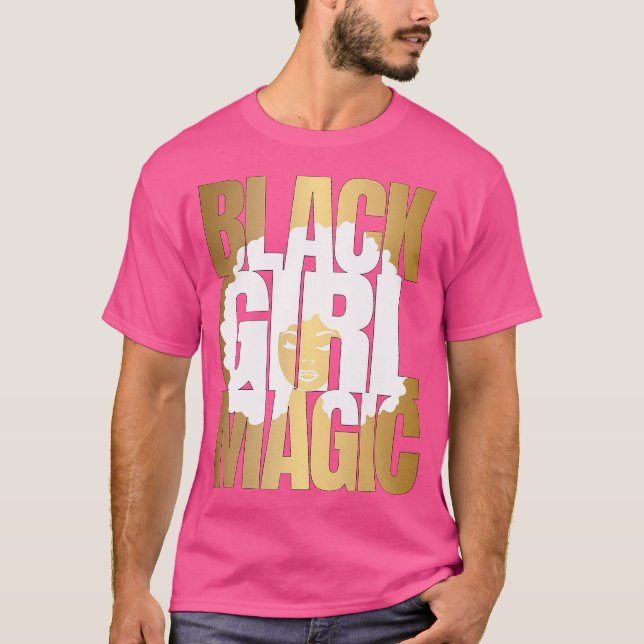 T-shirt Magie de la fille noire (Devant)
