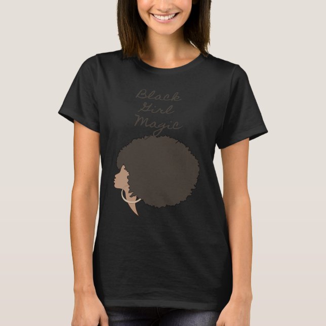 T-shirt Magie de la fille noire (Devant)