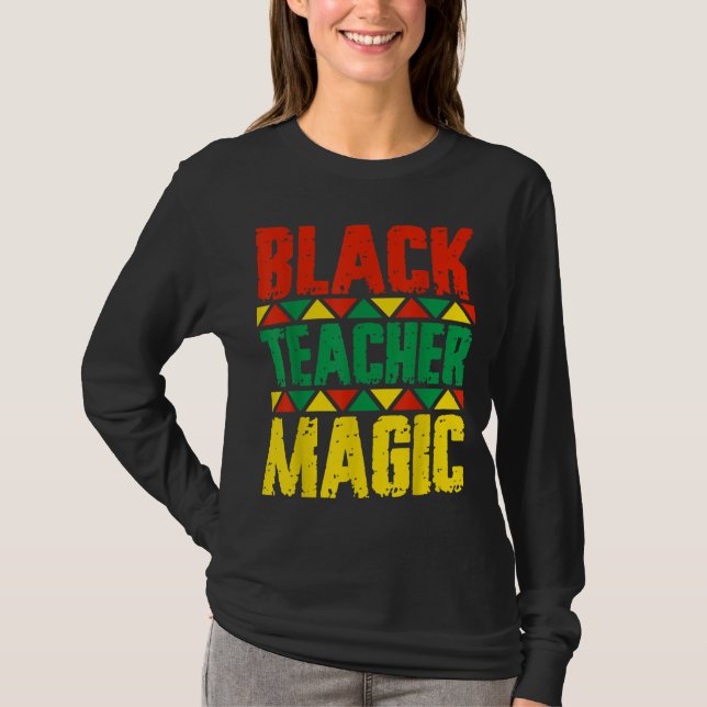 T-shirt Magie de l'enseignant noir (Devant)