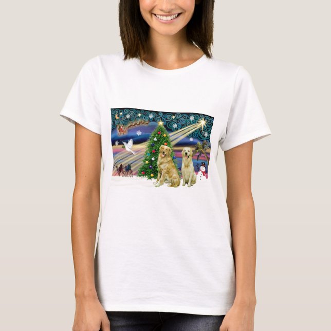T-shirt Magie de Noël-Paire dorée (Devant)