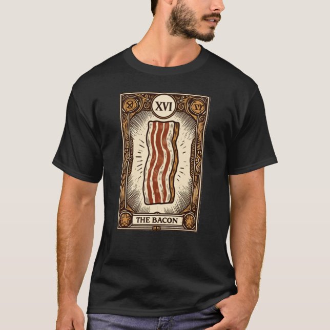T-shirt Magie de viande de la carte Tarot Bacon (Devant)