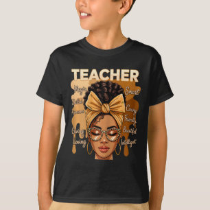 T-shirt Magie d'enseignant noir Mois de l'histoire des Noi