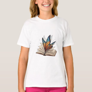 T-shirt Magie des ailes de papillon livre ouvert pour enfa