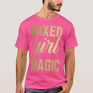 T-shirt Magie des filles métisses Mignonne Noire Biraciale