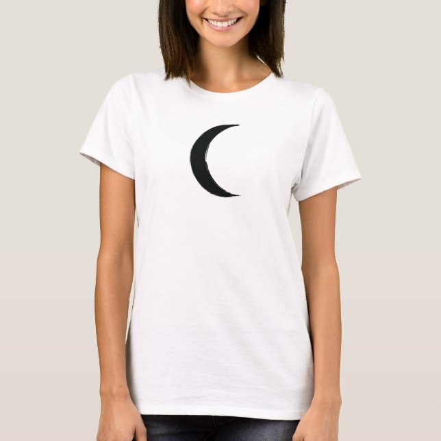 T-shirt Magie du Croissant Noir Astrologie de la Lune Somb (Devant)