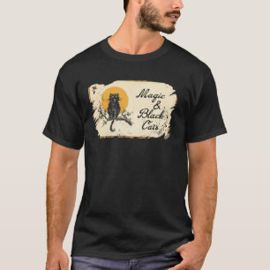 T-shirt Magie et chats noirs vintage Halloween mignon Hall