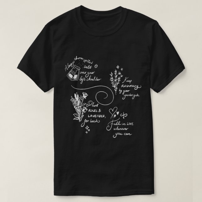 T-shirt Magie Pratique Spell Salt Rosemary Lavender Love (Design devant)