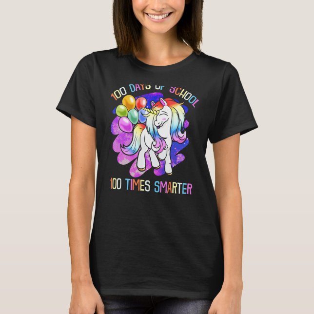 T-shirt Magique 100 Jours D'École Smarter Kids Unicorn Ra (Devant)