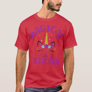 T-shirt Magique Caticorn Girl Cat Unicorn Catcorn Annivers