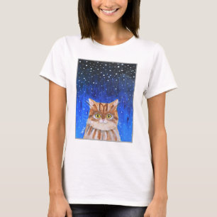 T-shirt Magique Chat Longhair Brown Tabby Chat Lover Art