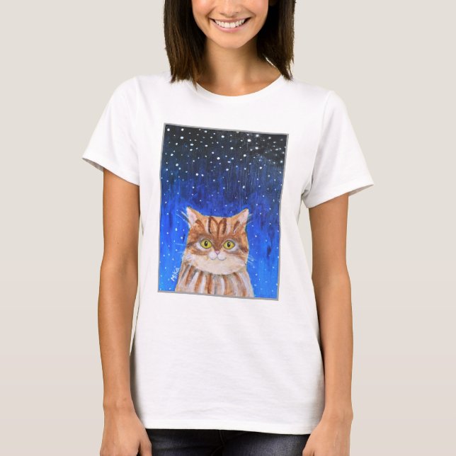 T-shirt Magique Chat Longhair Brown Tabby Chat Lover Art (Devant)