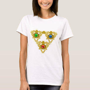 T-SHIRT MAGIQUE ELFIC TALISMAN /GOLD TRIANGLE AVEC GEMSTON