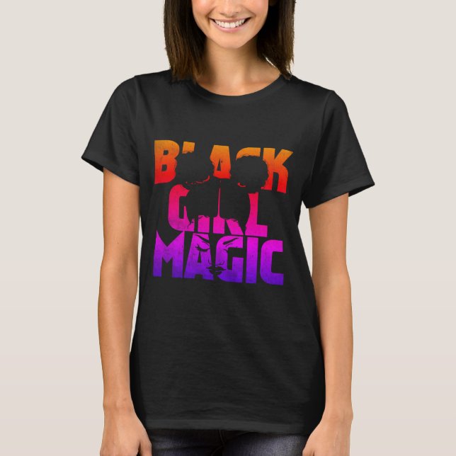 T-shirt Magique fille noire (Devant)