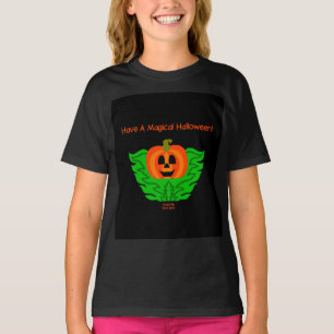 T-shirt Magique Halloween Filles Citrouilles Black T Shirt