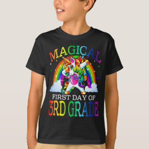 T-shirt Magique Premier Jour De 3E Année Unicorne