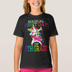 T-shirt Magique Premier Jour De 5E Garde Retour À L'École