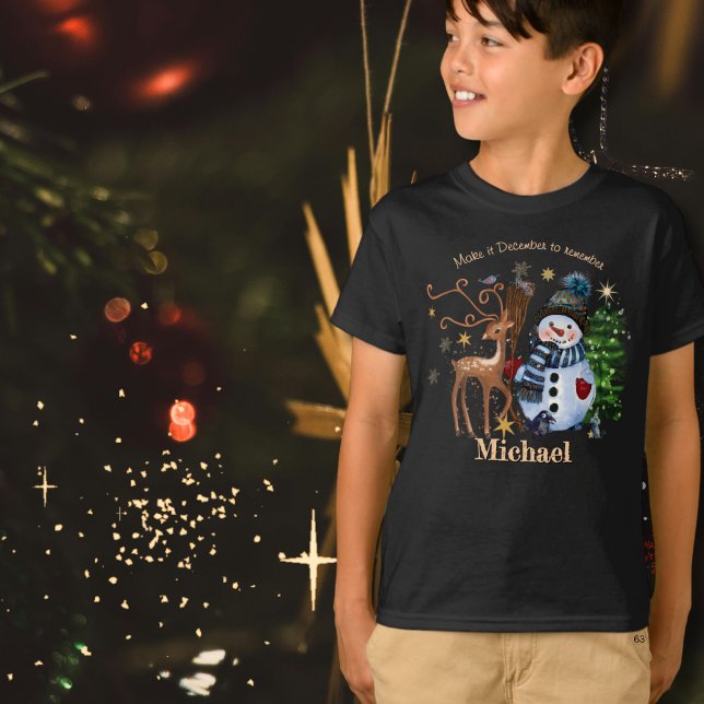 T-shirt Magique Woodland Friends Christmas Shirt for Boys (Magical Woodland Friends Christmas Shirt for Boys )
