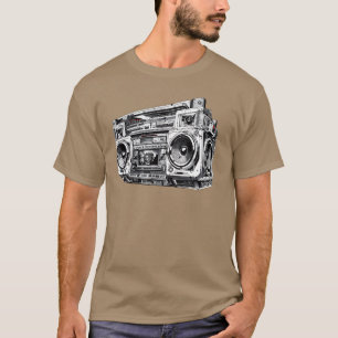 T-shirt Magnétophone Hip Hop 80s 90s Rap Gangster de Rue