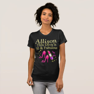 T-SHIRT MAGNIFIQUE 30E ANNIVERSAIRE DIVA PERSONNALISÉ À SH