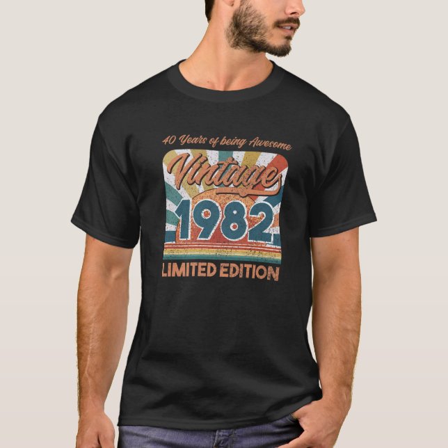 T-shirt Magnifique 40E Anniversaire Tee Fabriqué En 1982 4 (Devant)