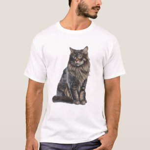 T-shirt Magnifique art réaliste représentant un chat Maine