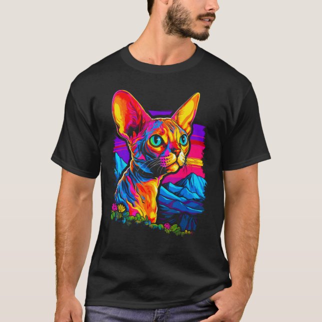 T-shirt Magnifique chat Devon Rex (Devant)