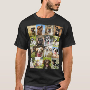 T-shirt Magnifique collage photo de chien souriant
