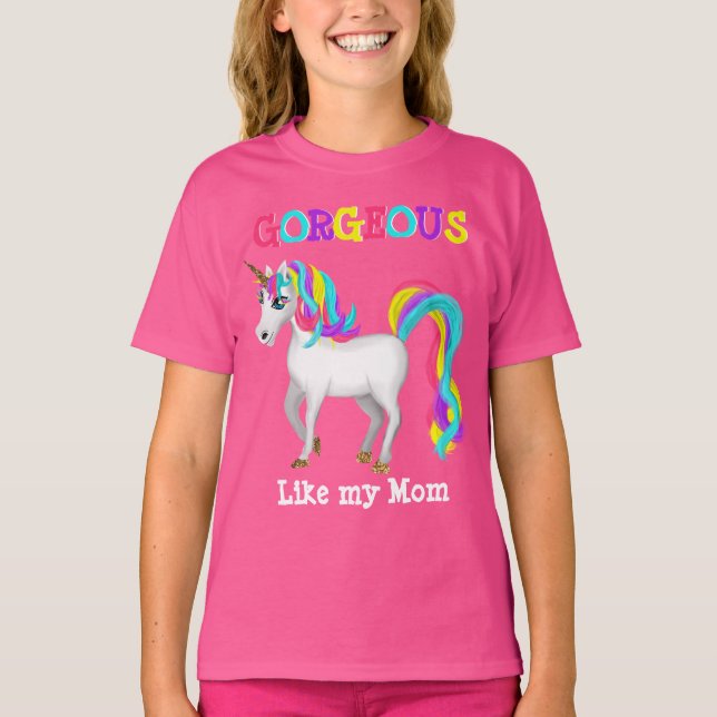 T-shirt Magnifique Comme Maman - Magique Unicorne (Devant)