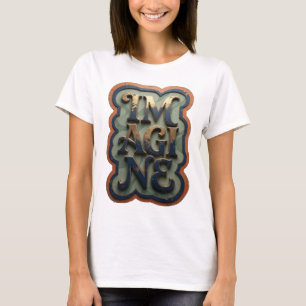T-shirt Magnifique conception de design IMAGINE en or