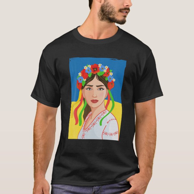 T-shirt Magnifique Cool Ukrainienne Girl Art Ukraine Pride (Devant)