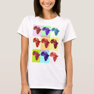 T-shirt Magnifique Couleur Afrique Carte Pop Motif Art Des