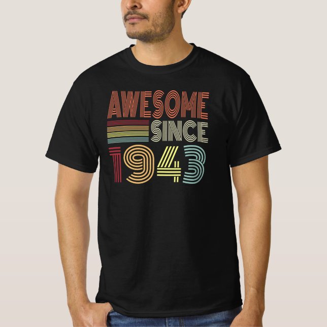 T-shirt Magnifique Depuis 1943 Retro Né En 1943 Anniversai (Devant)