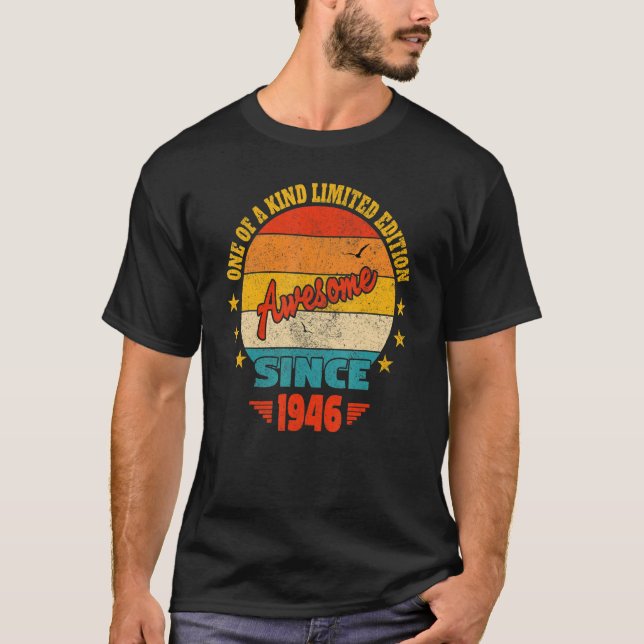 T-shirt Magnifique depuis 1946 Vintage 76ème anniversaire (Devant)