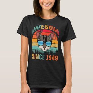 T-shirt Magnifique depuis 1949 74e anniversaire pour chat