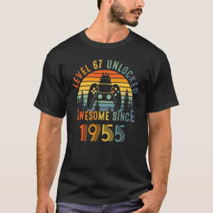 T-shirt Magnifique Depuis 1955 Niveau 67 Jeux Vidéos Déver
