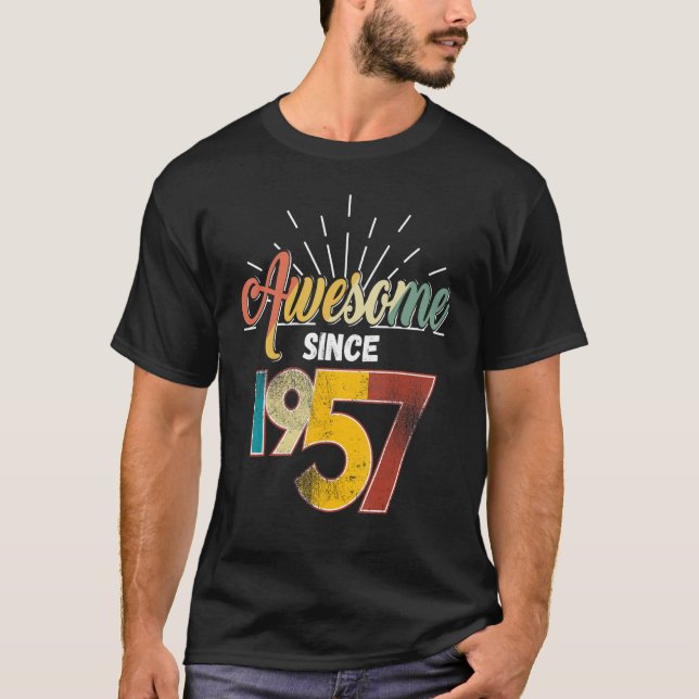 T-shirt Magnifique depuis 1957 66e anniversaire Rainbow Vi (Devant)