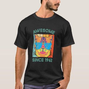 T-shirt Magnifique depuis 1962 Vintage Chat Anniversaire