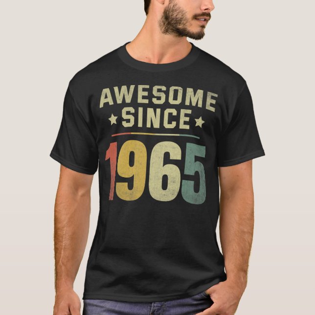 T-shirt Magnifique depuis 1965 57e anniversaire Retro Homm (Devant)