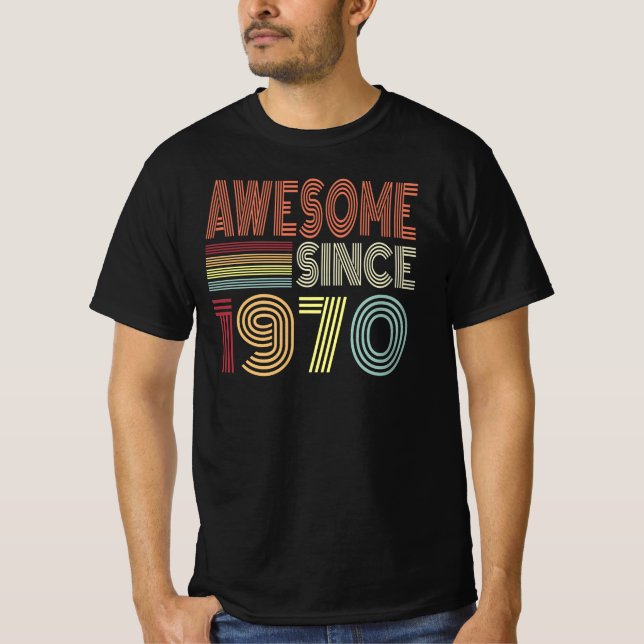T-shirt Magnifique Depuis 1970 Retro Né En 1970 Anniversai (Devant)