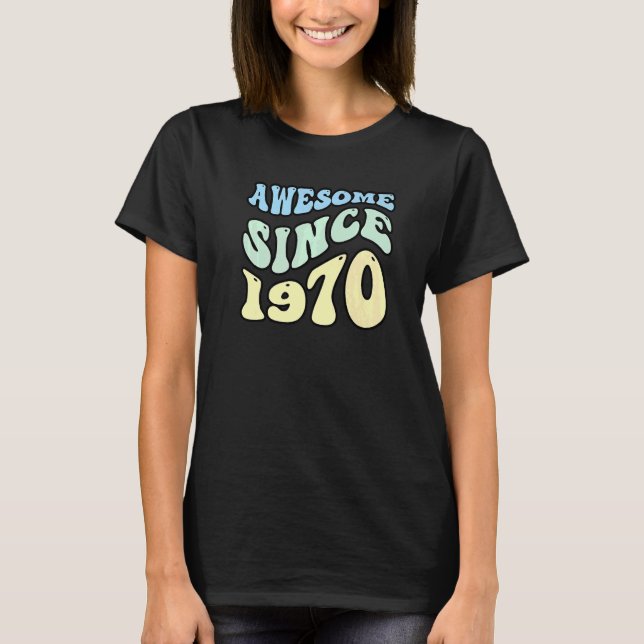T-shirt Magnifique depuis 1970 Vintage Anniversaire Rétro (Devant)