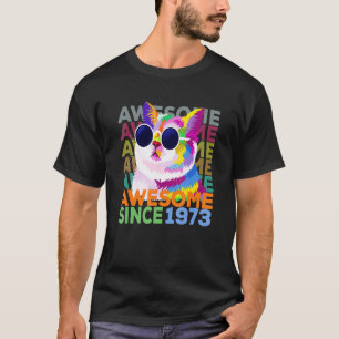 T-shirt Magnifique depuis 1973 Drôle Chat 49e anniversaire